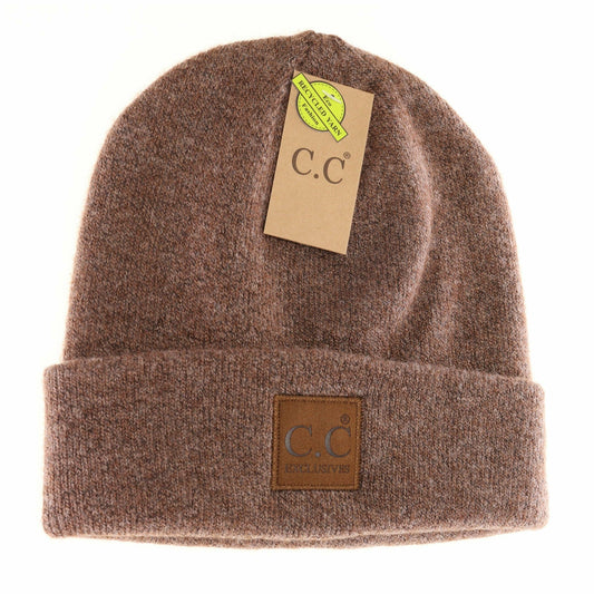 Unisex Soft Ribbed Leather Patch :Heather Cacao