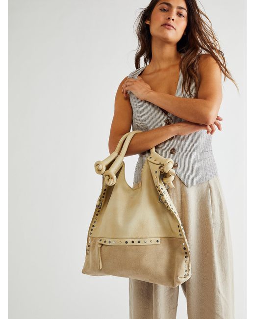 Free People Valencia Studded Leather Tote - Women's Bags in Whiskey