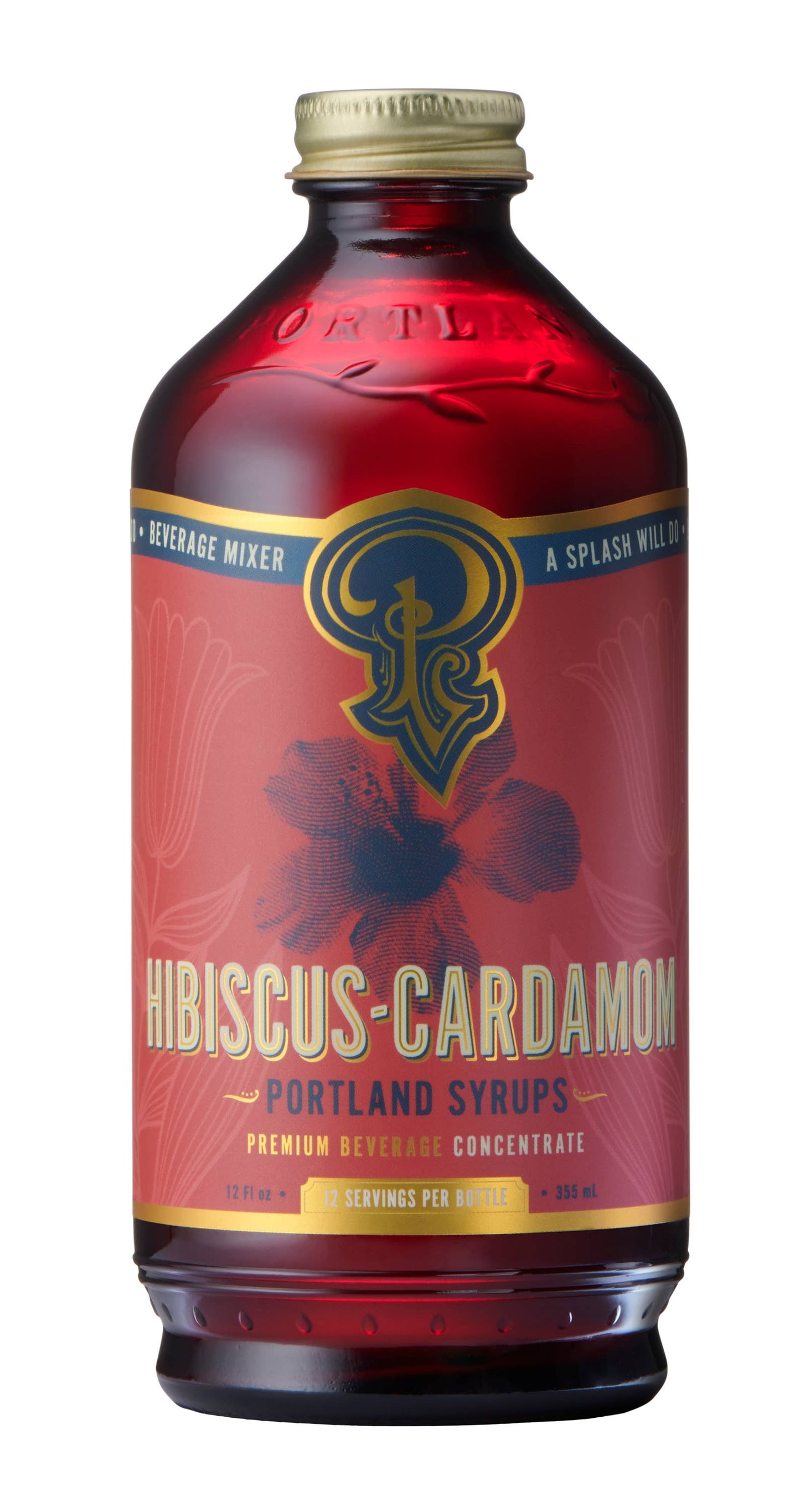 Hibiscus Cardamom Syrup 12oz - cocktail / mocktail mixer