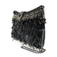 Shimmy, Black Fringe Beaded Crossbody Handbag