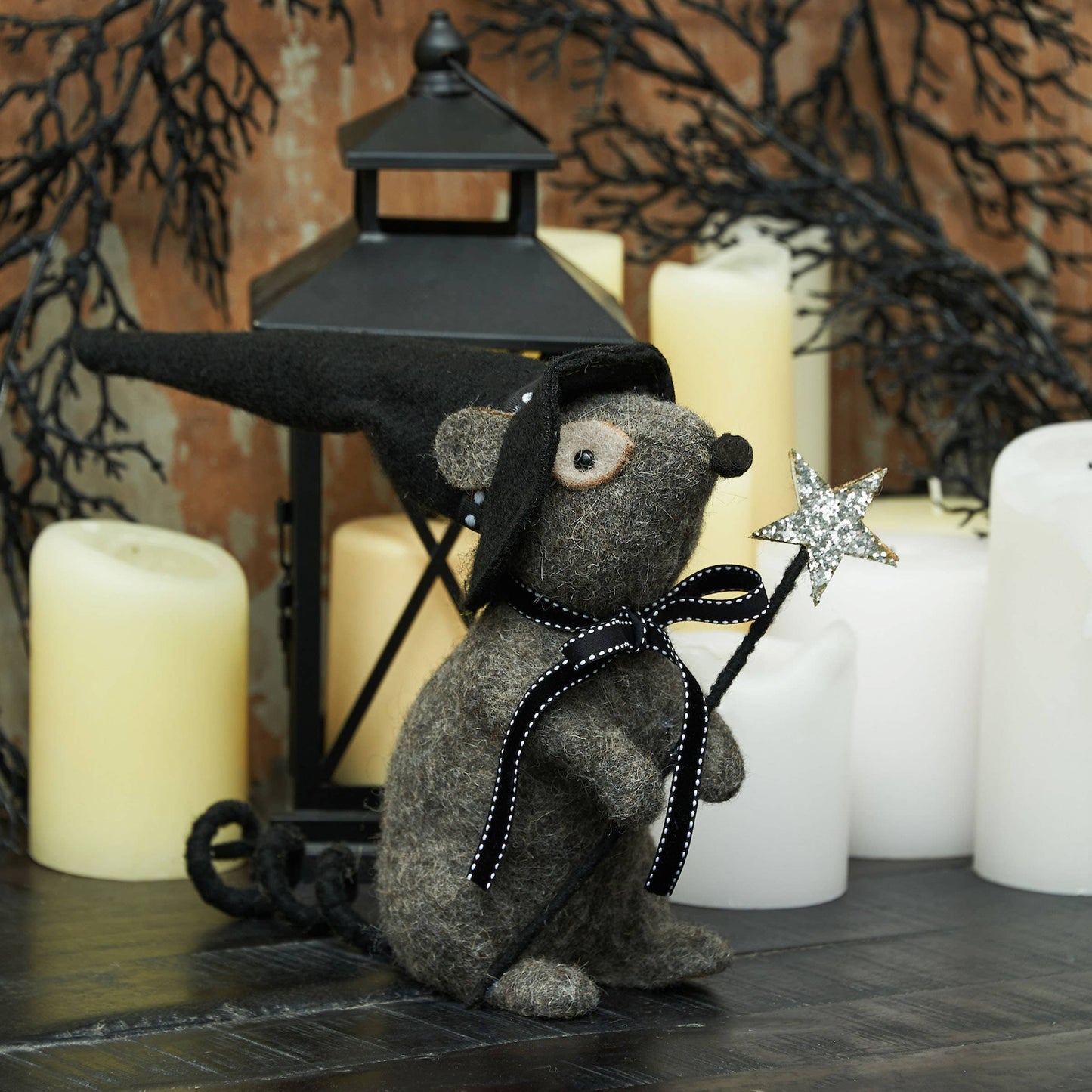 SALE Halloween Mouse Witch Decorative Figurine