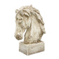 18" Horsehead Wood-Like Carving Statue Centerpiece: Beige