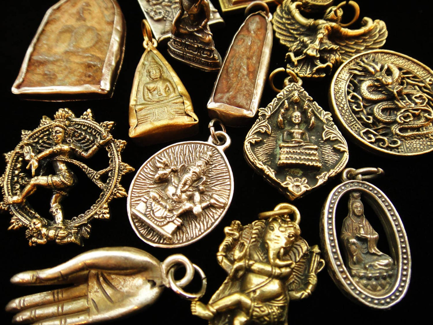 Brass Deity Pendants - 10 pc Assortment