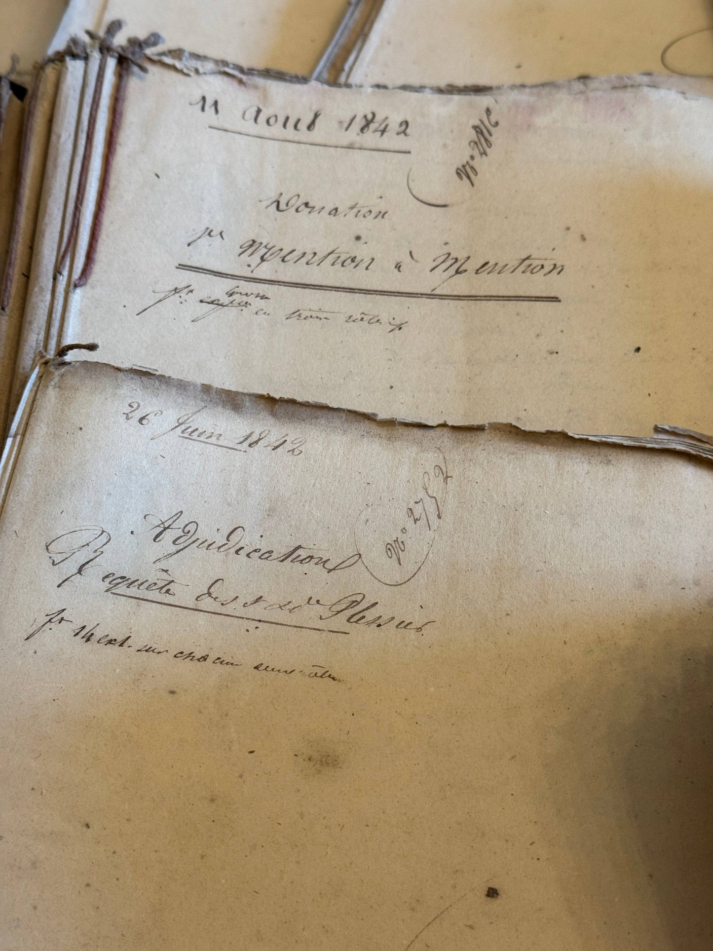 Antique 1840s French Calligraphy Pages