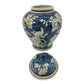 Blue & White Ceramic Chinoiserie Jar 12"