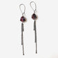 Chai earring: Gunmetal / Garnet / Chain dangle
