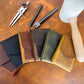 Leather Cash Wallet, Hand Stitched Minimalist Wallet: Black