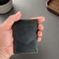 Leather Cash Wallet, Hand Stitched Minimalist Wallet: Gray