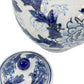 Classic Blue & White Floral Ceramic Ginger Jar 10"