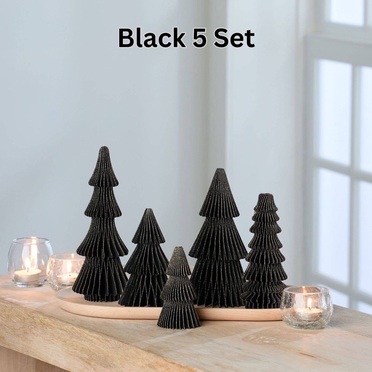 Honeycomb trees, vintage folding paper, Christmas