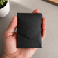 Leather Cash Wallet, Hand Stitched Minimalist Wallet: Gray