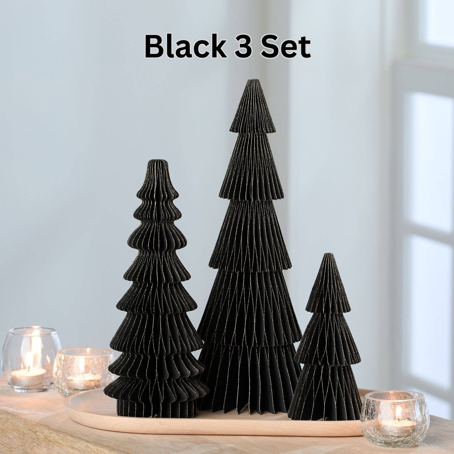 Honeycomb trees, vintage folding paper, Christmas