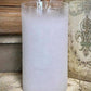 4x7.25" H White Crackle/ Frosted Cylinder - Small