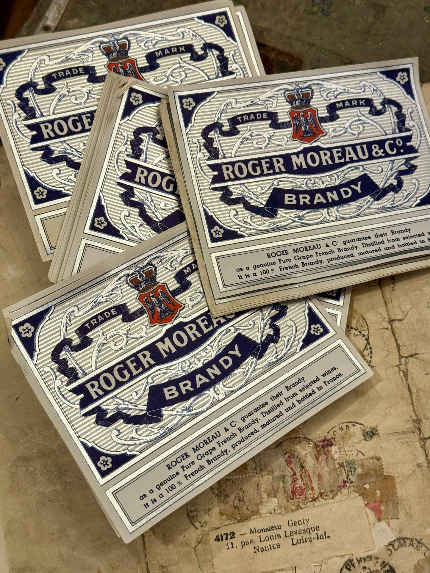 RARE Antique French BRANDY Label (Single Unit)