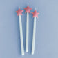 Pink Star Shaped Birthday Candle Set (x3)