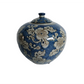 Blue & White Chinoiserie Ceramic Jar 8"