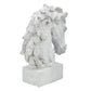 18" Horsehead Wood-Like Carving Statue Centerpiece: Beige