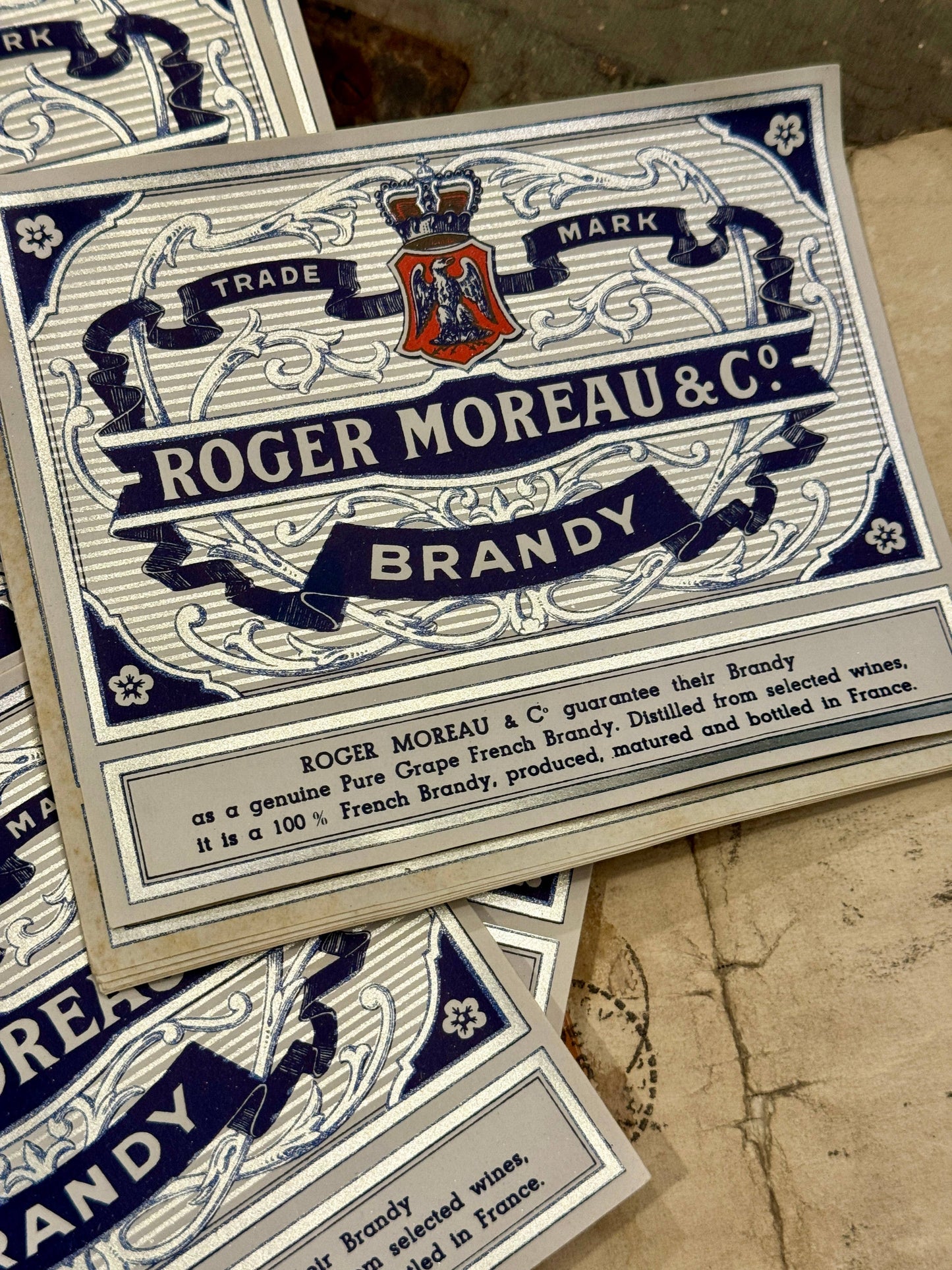 RARE Antique French BRANDY Label (Single Unit)
