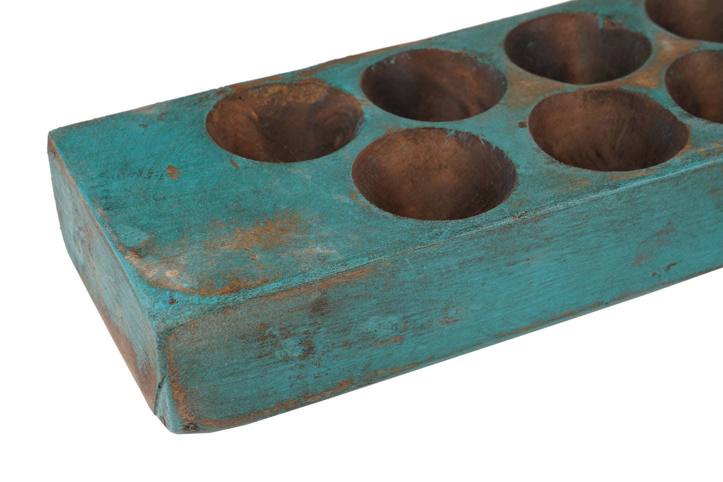 Antique Mini Sugar Mold-22-26 Holes-Old Original-Colors: Turquoise