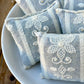 Embroidered White Square Lavender Sachets
