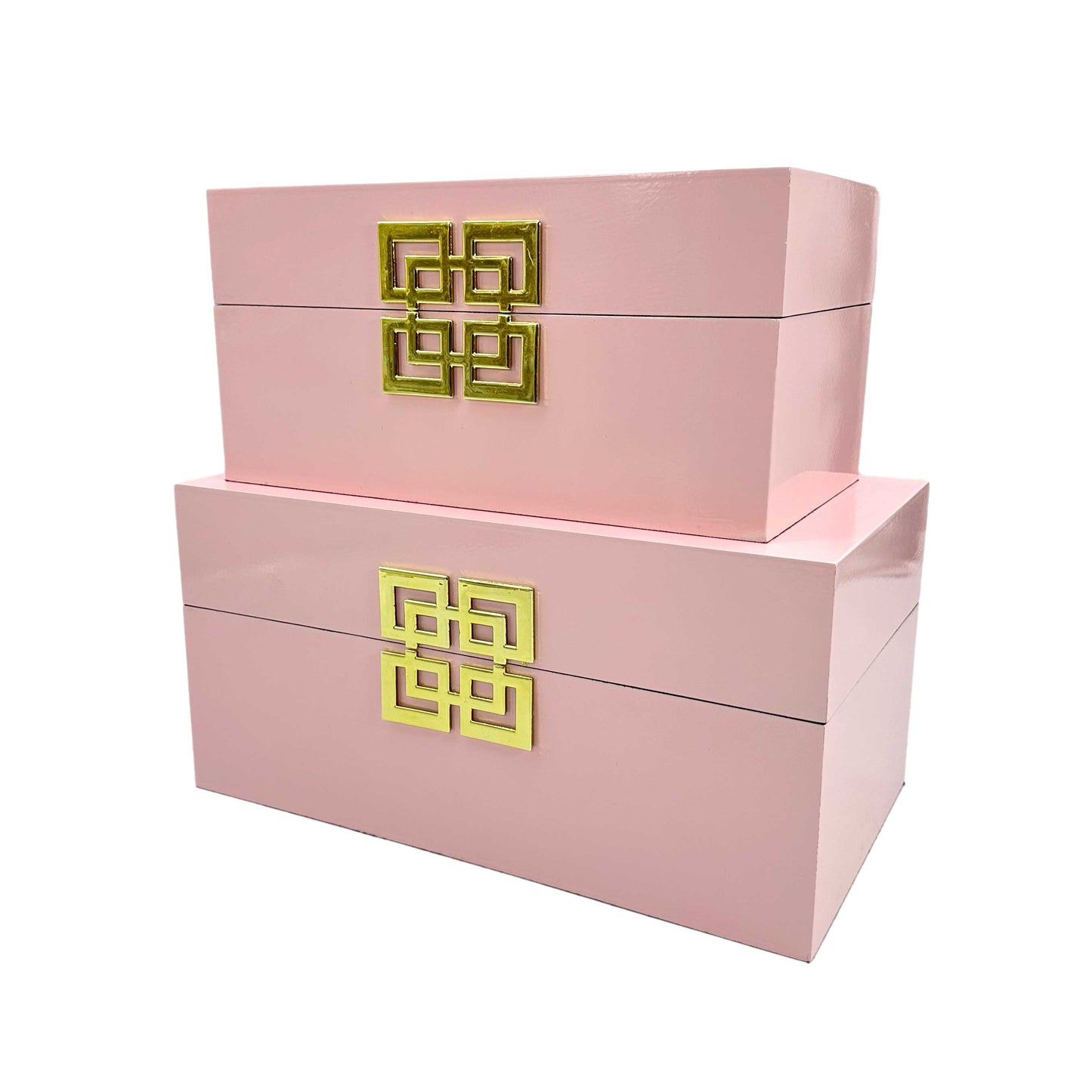 Storage Home Decor Wood Keepsake Box Gift Box Set of 2: Golden