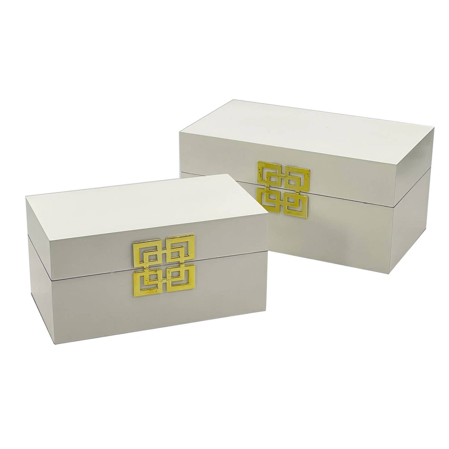 Storage Home Decor Wood Keepsake Box Gift Box Set of 2: Golden