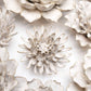 White Ceramic Flowers For Tabletop Or Wall Hanging: Ivory Ranunculus