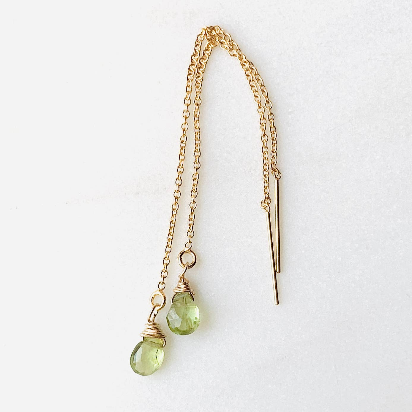 Whisper threaded earrings: Moonstone / Sterling silver