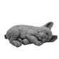 Grey Polyresin Sleeping French Bulldog Garden Statue 20.5" L
