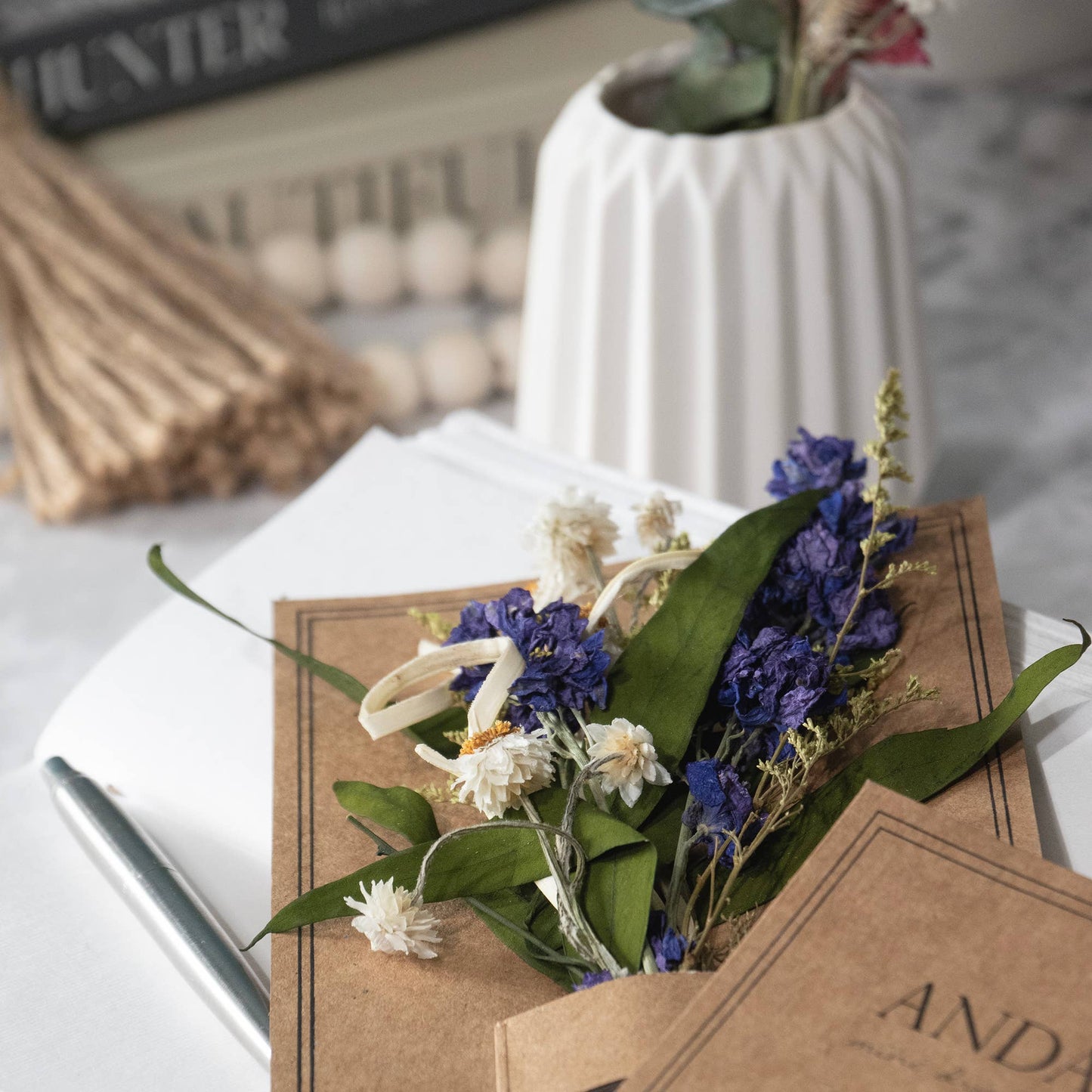 Eucalyptus & Purple Larkspur Mini Bouquet #58