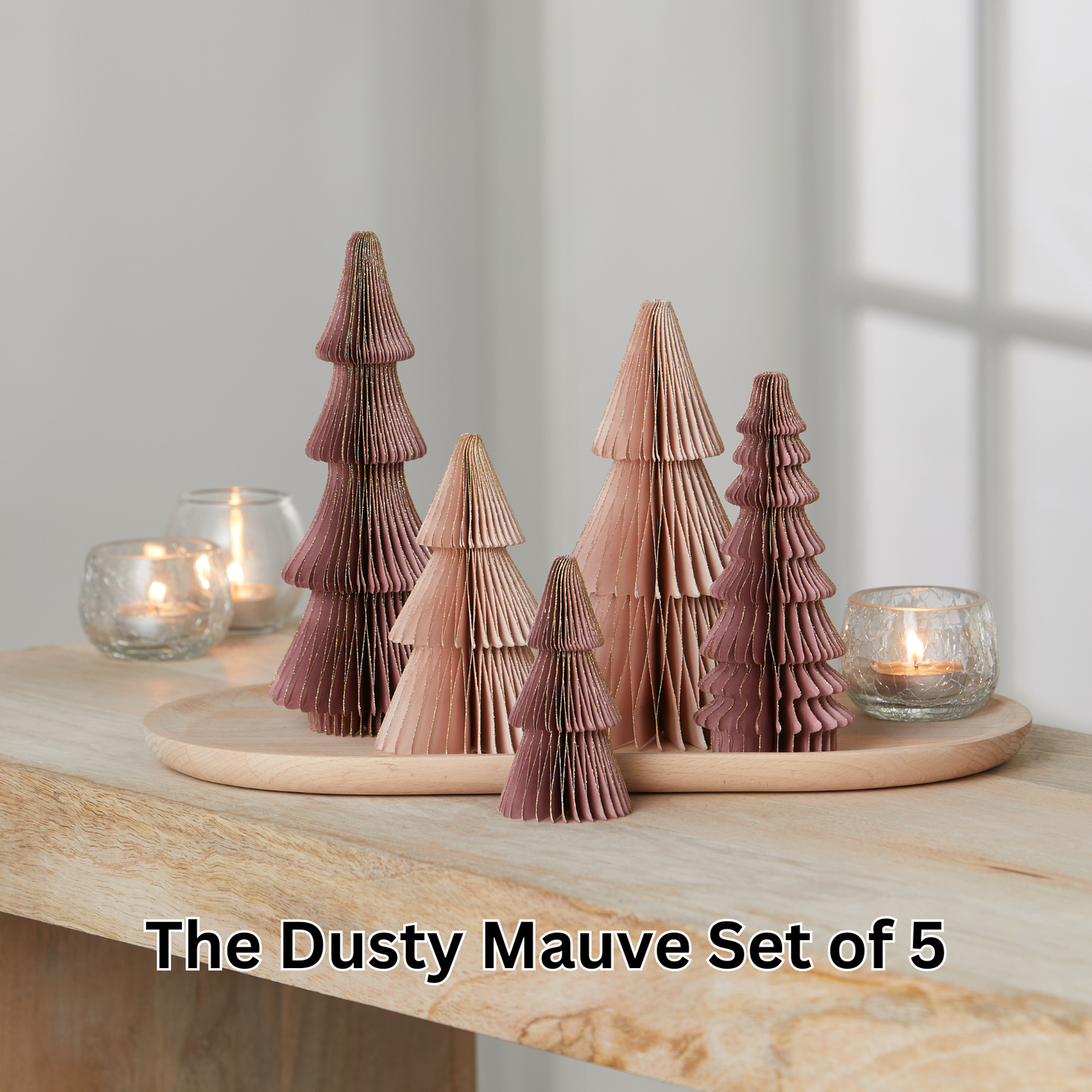 Honeycomb trees, vintage folding paper, Christmas