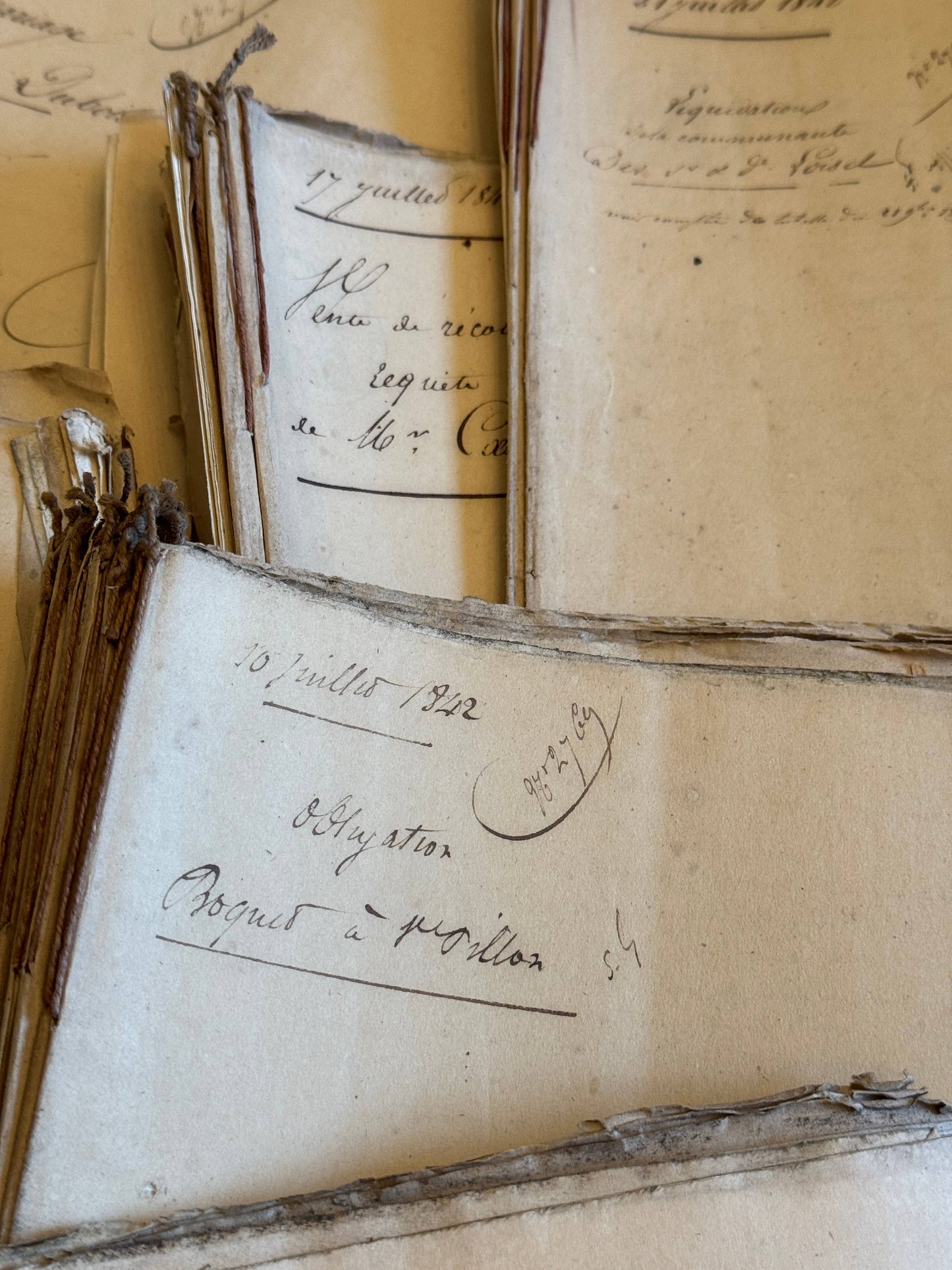 Antique 1840s French Calligraphy Pages