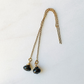 Whisper threaded earrings: Moonstone / Sterling silver