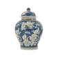 Blue & White Ceramic Chinoiserie Jar 12"