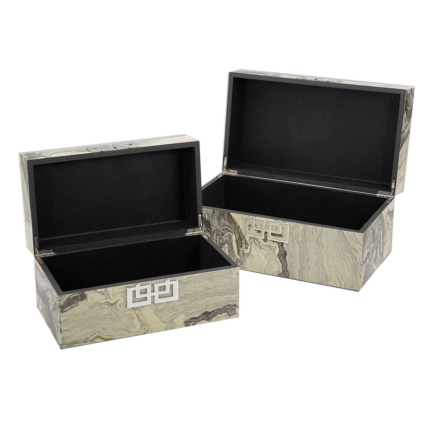 Storage Home Decor Wood Keepsake Box Gift Box Set of 2: Golden