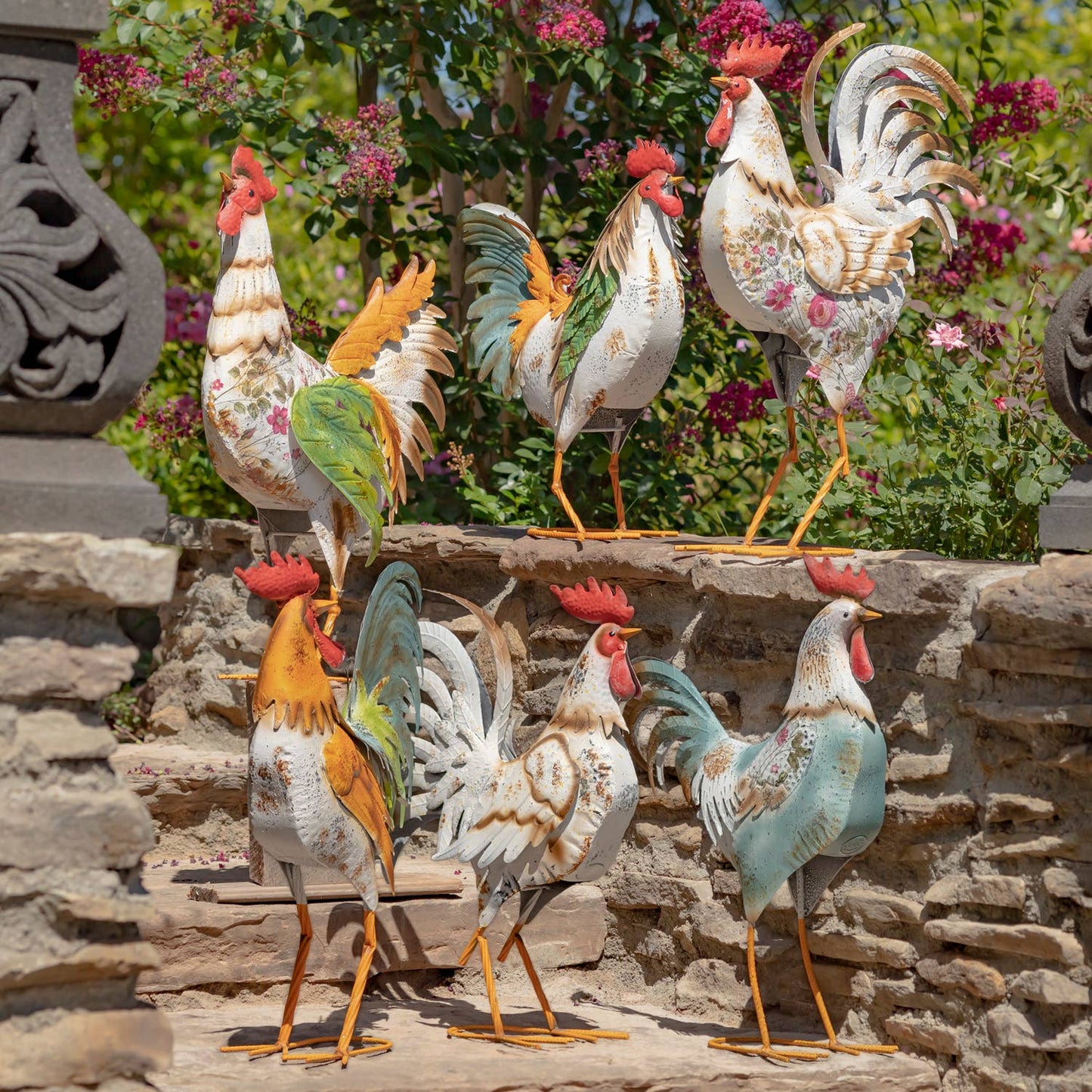 Iron Rooster Figurine