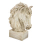 18" Horsehead Wood-Like Carving Statue Centerpiece: Beige