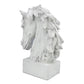 18" Horsehead Wood-Like Carving Statue Centerpiece: Beige
