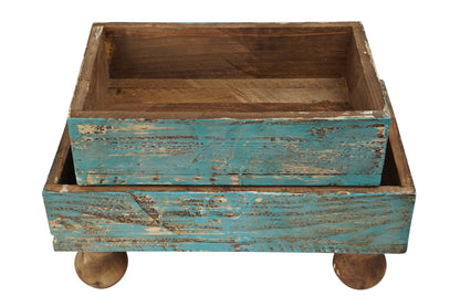 Temple Garden Planter Farmhouse Trays-Turquoise