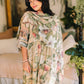 Fleur De Soleil Scarf with Magnolia Floral Print & Butterfly