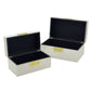 Storage Home Decor Wood Keepsake Box Gift Box Set of 2: Golden