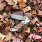 Damascus Steel Eagle Engraved Checkered Pocket Knife TK-041