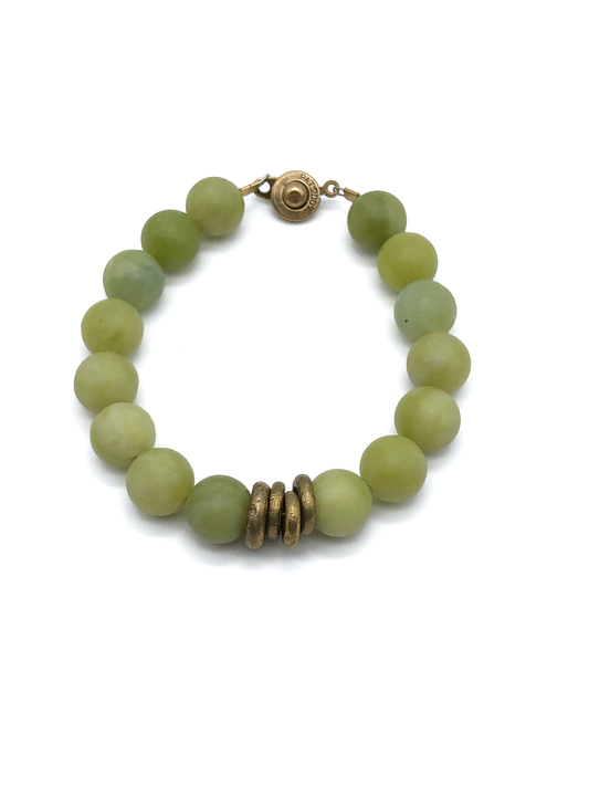 Odessa Bracelet: Light Green Jade