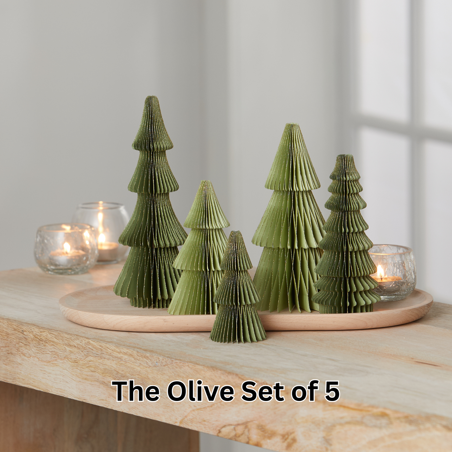 Honeycomb trees, vintage folding paper, Christmas
