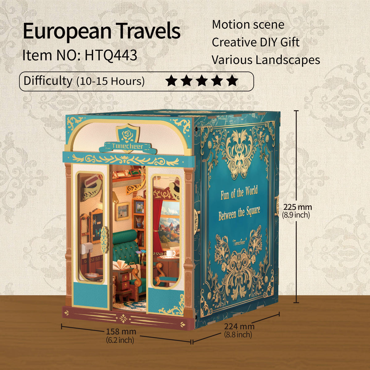 DIY Book Nook Kit: European Travels (Motion Scene)