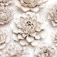 White Ceramic Flowers For Tabletop Or Wall Hanging: Ivory Ranunculus