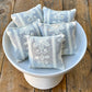 Embroidered White Square Lavender Sachets