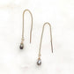 Whisper threaded earrings: iolite / Sterling silver