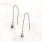 Whisper threaded earrings: Moonstone / Sterling silver