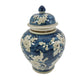 Blue & White Ceramic Chinoiserie Jar 12"